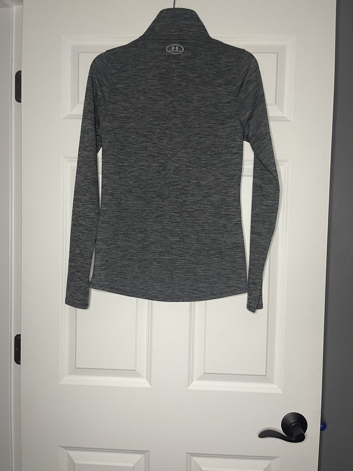 Under armour heat gear loose fit small half zip gray black heathered