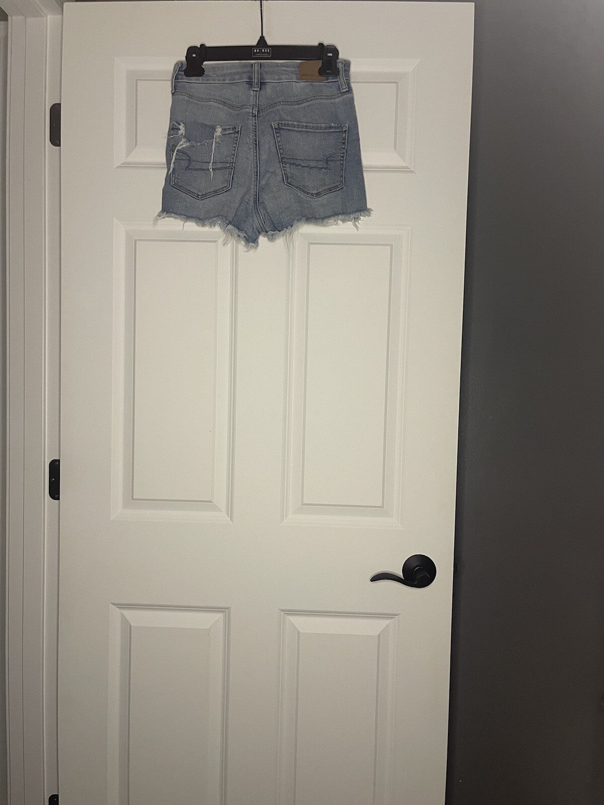 American Eagle Super Stretch Curvy Hi Rise Shortie Shorts Distressed 0