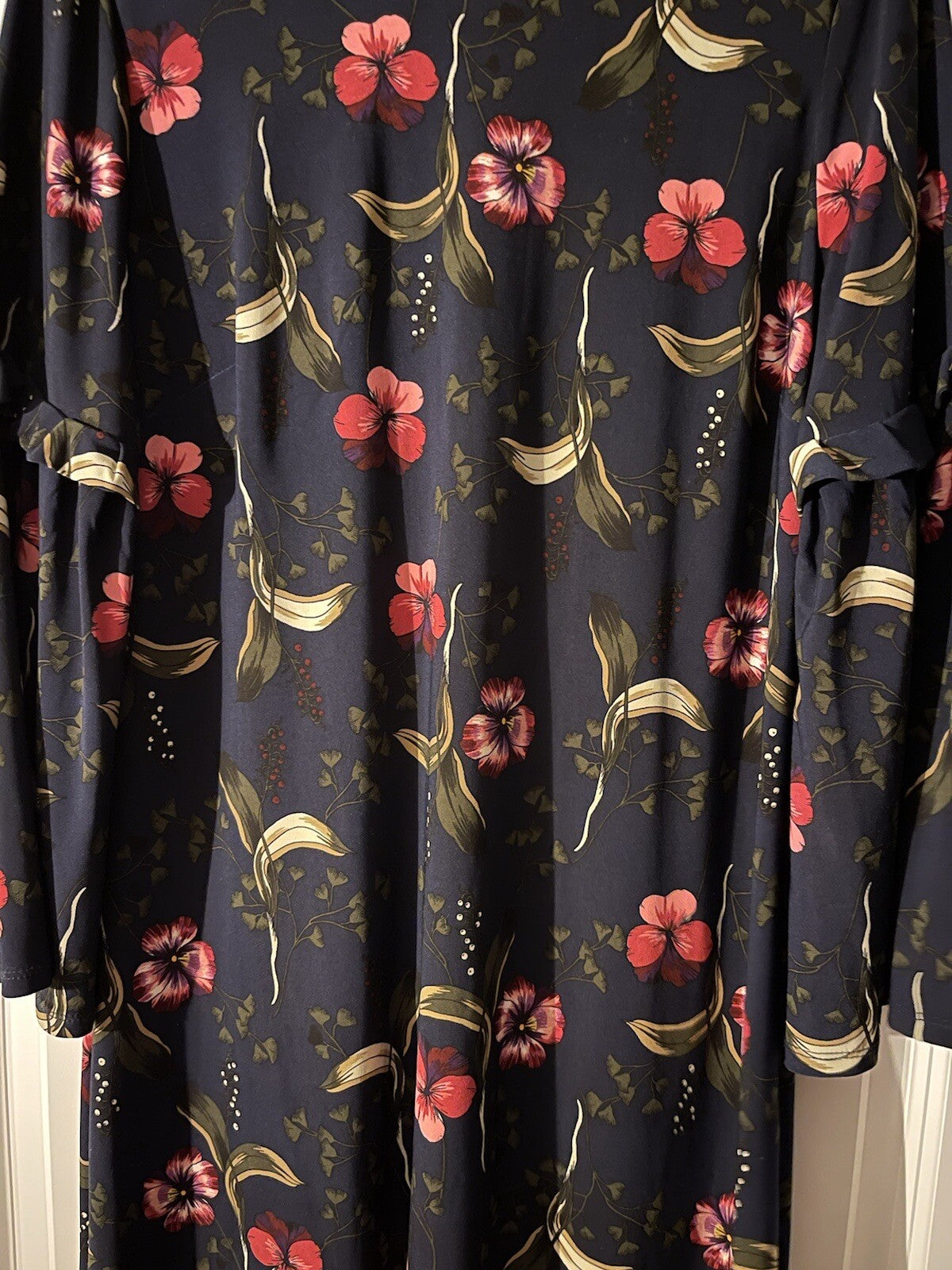 Tommy Hilfiger dress size 10 navy pink green cream floral