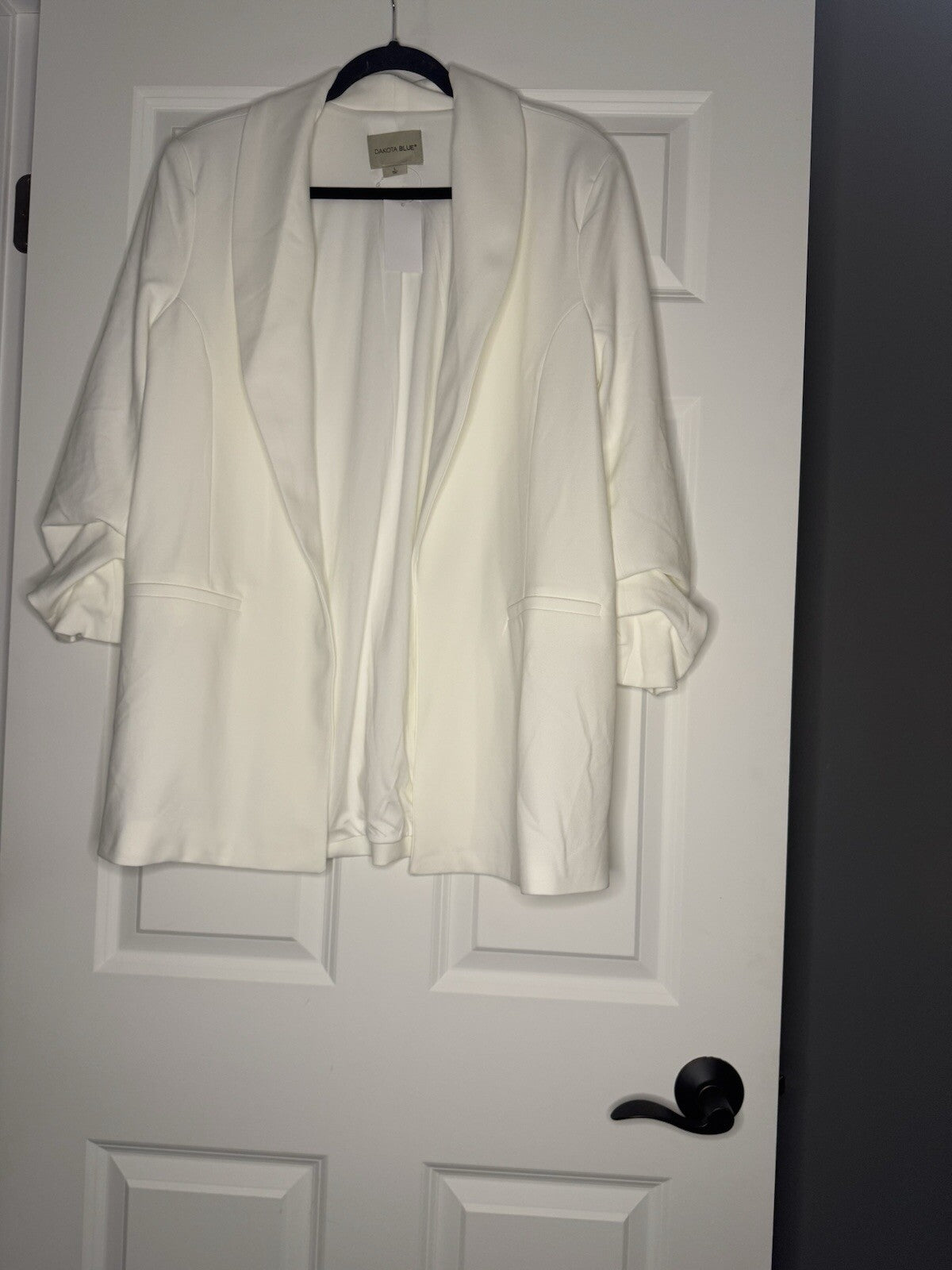 Dakota Blue Blazer 3/4 Cinch Sleeve Off White Large Nwt