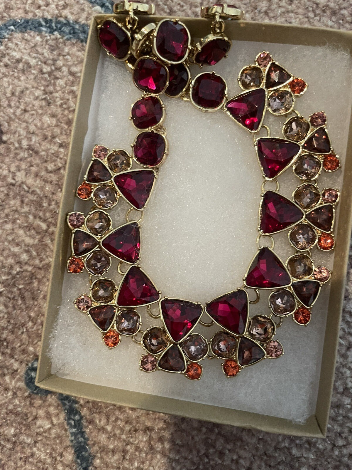 Talbots Red Pink Purple Necklace