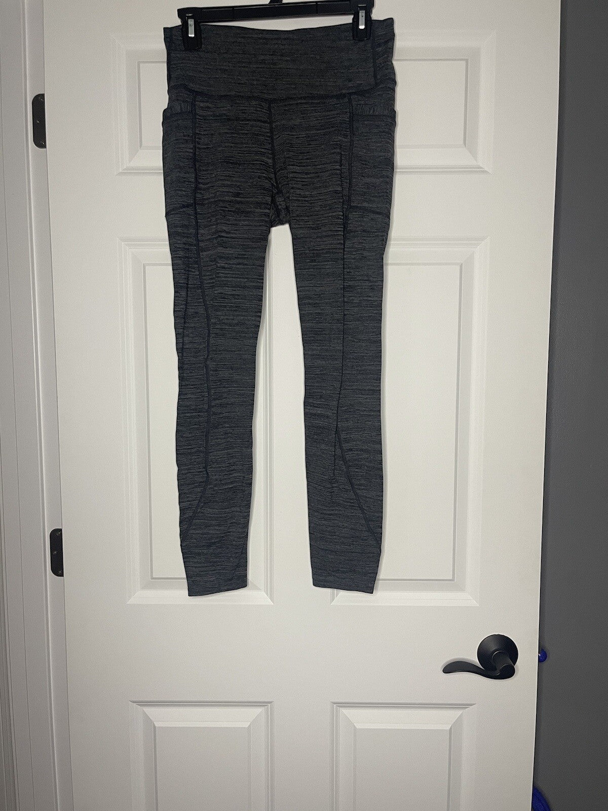 Athleta leggings charcoal stripe medium