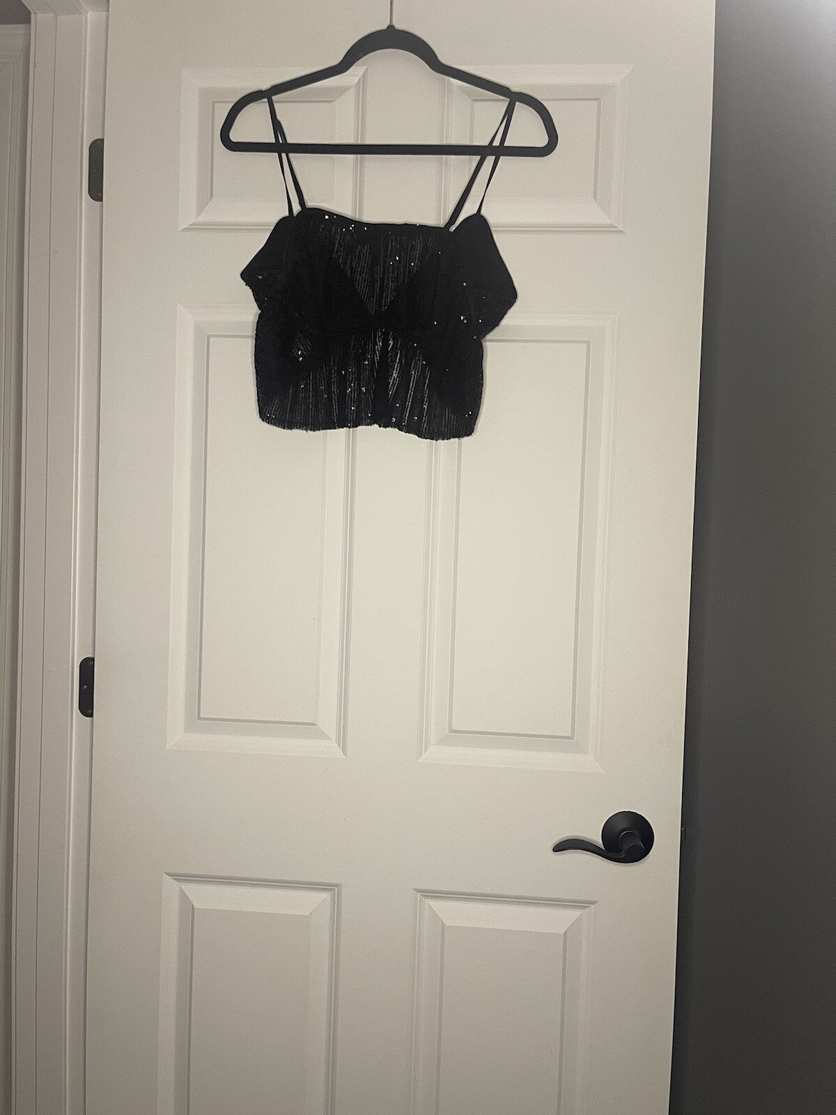 G Cropped Sequins Top Large