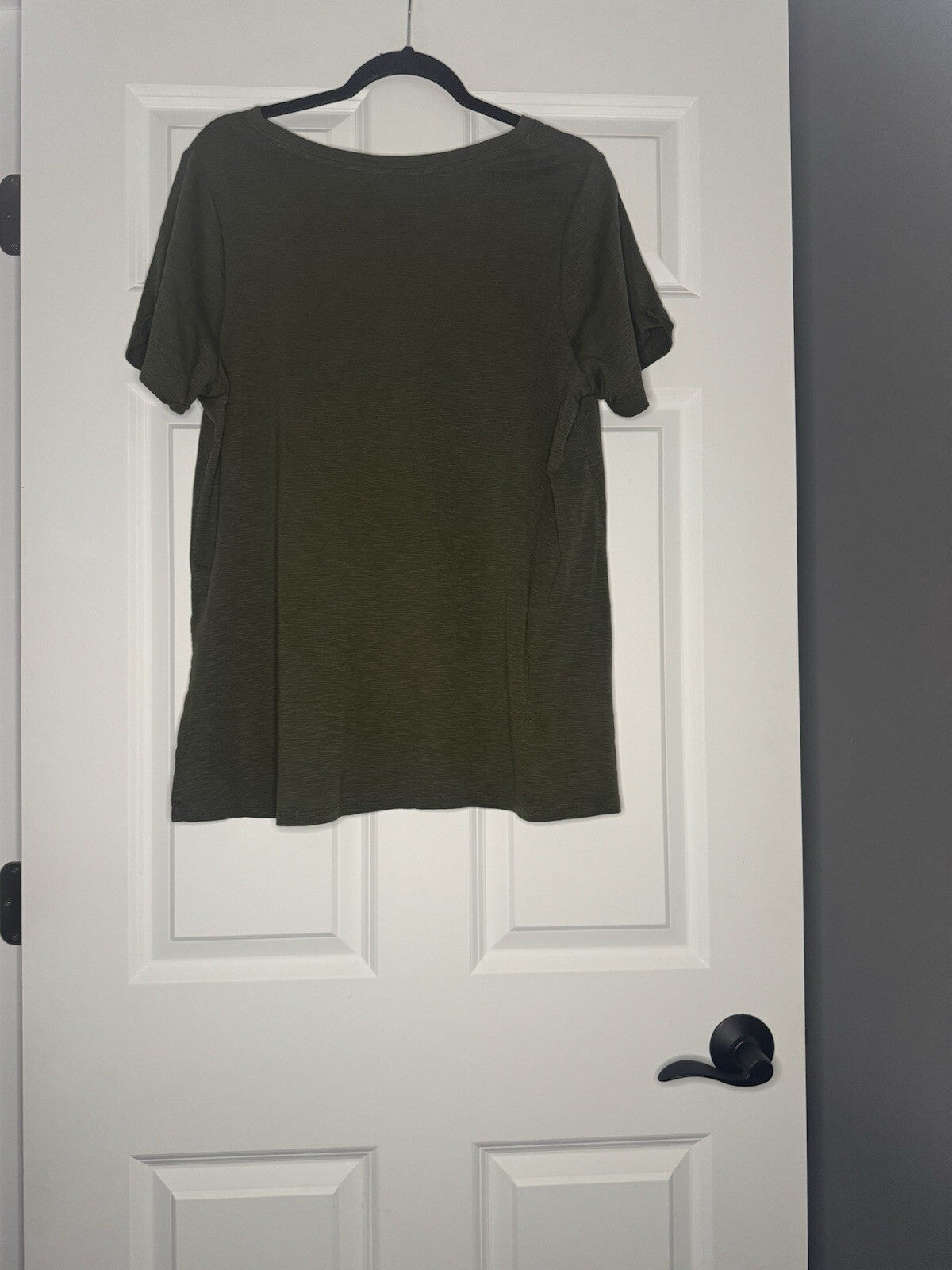 J Jill Pima Short Sleeve V Neck Tee 1x Green
