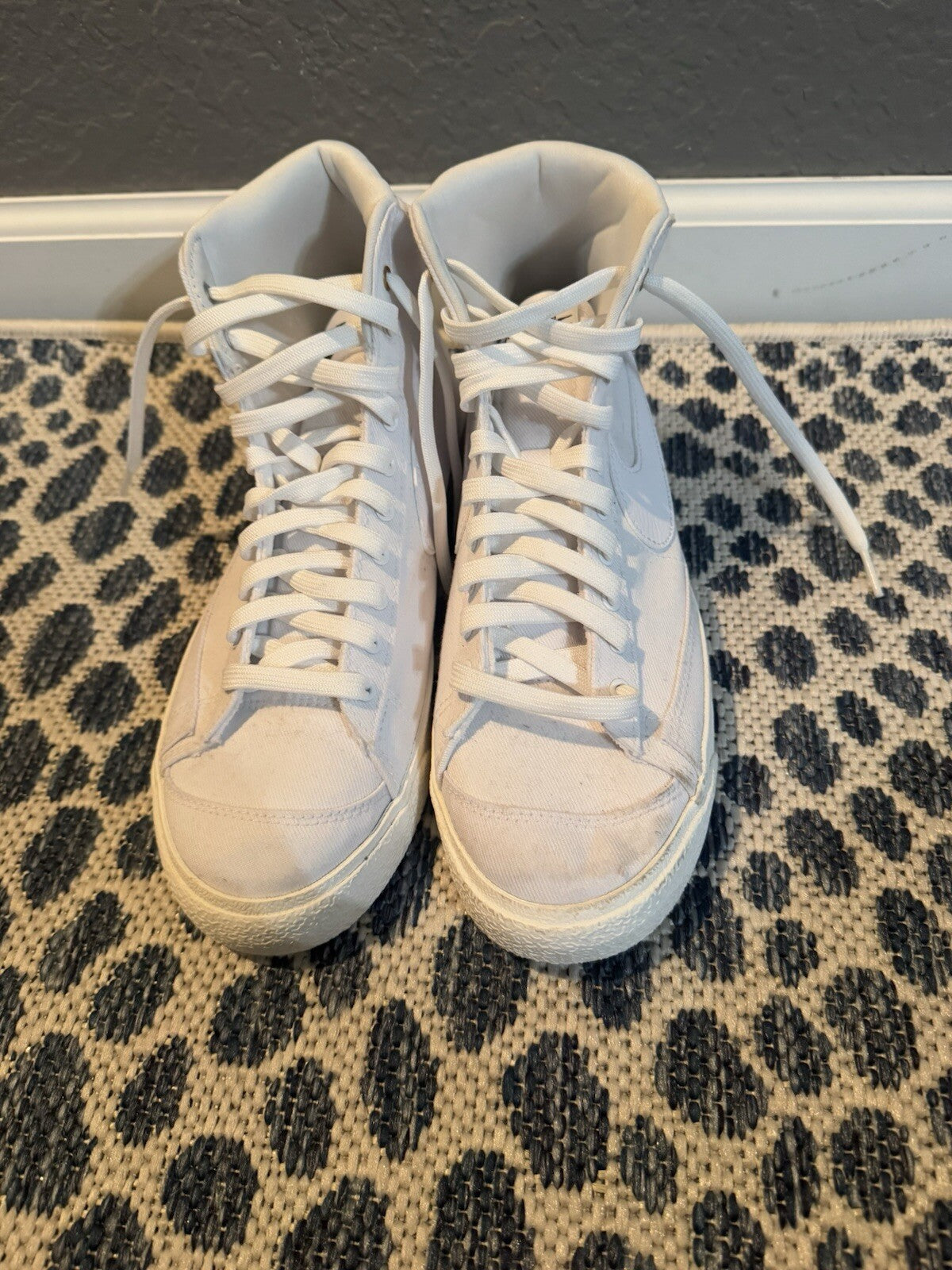 Nike High Top Sneaker White 10 Some Markings That May Come Out In Wash