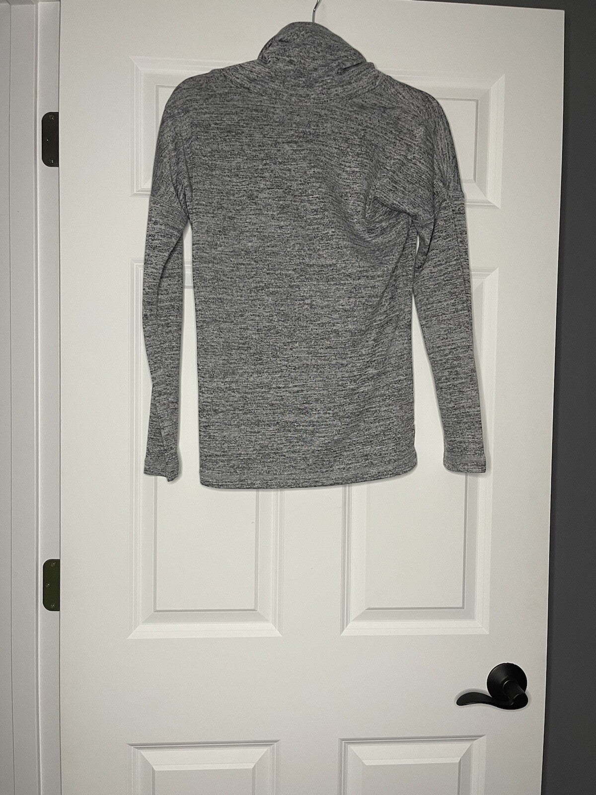 90 degree long sleeve turtleneck small gray black heathered