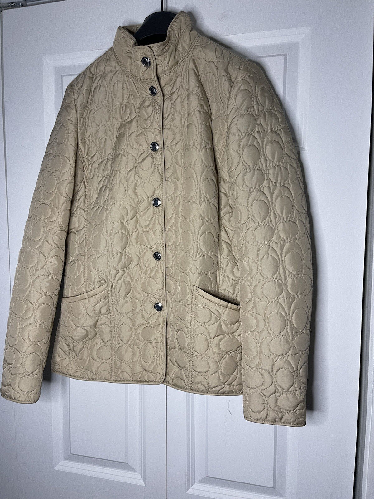 Coach quilted coat beige xs worn once