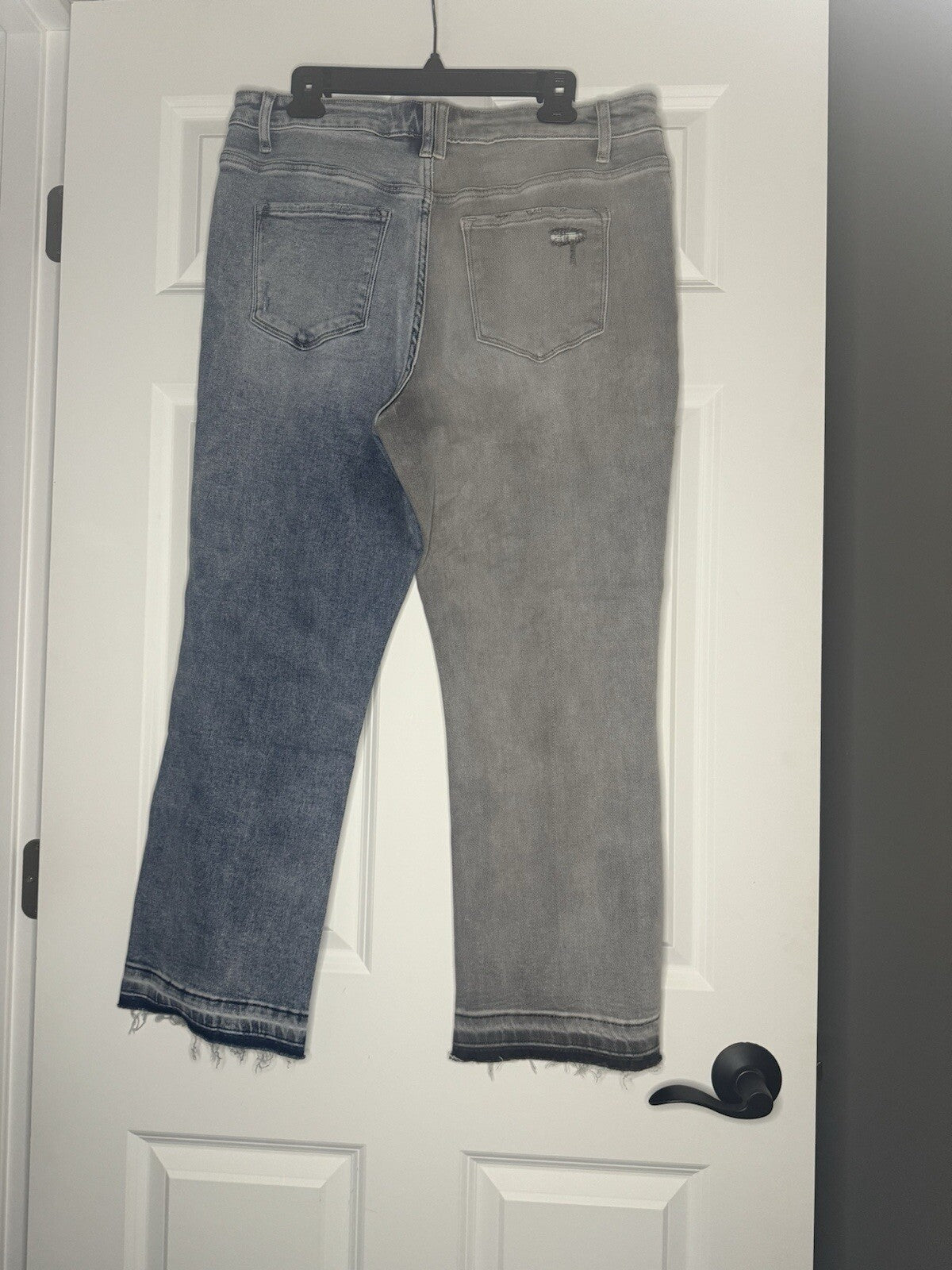 Vervet Asymmetrical Waist 2 Toned Jeans 32 Style V2798 Cut 52751 Gray Blue Distr