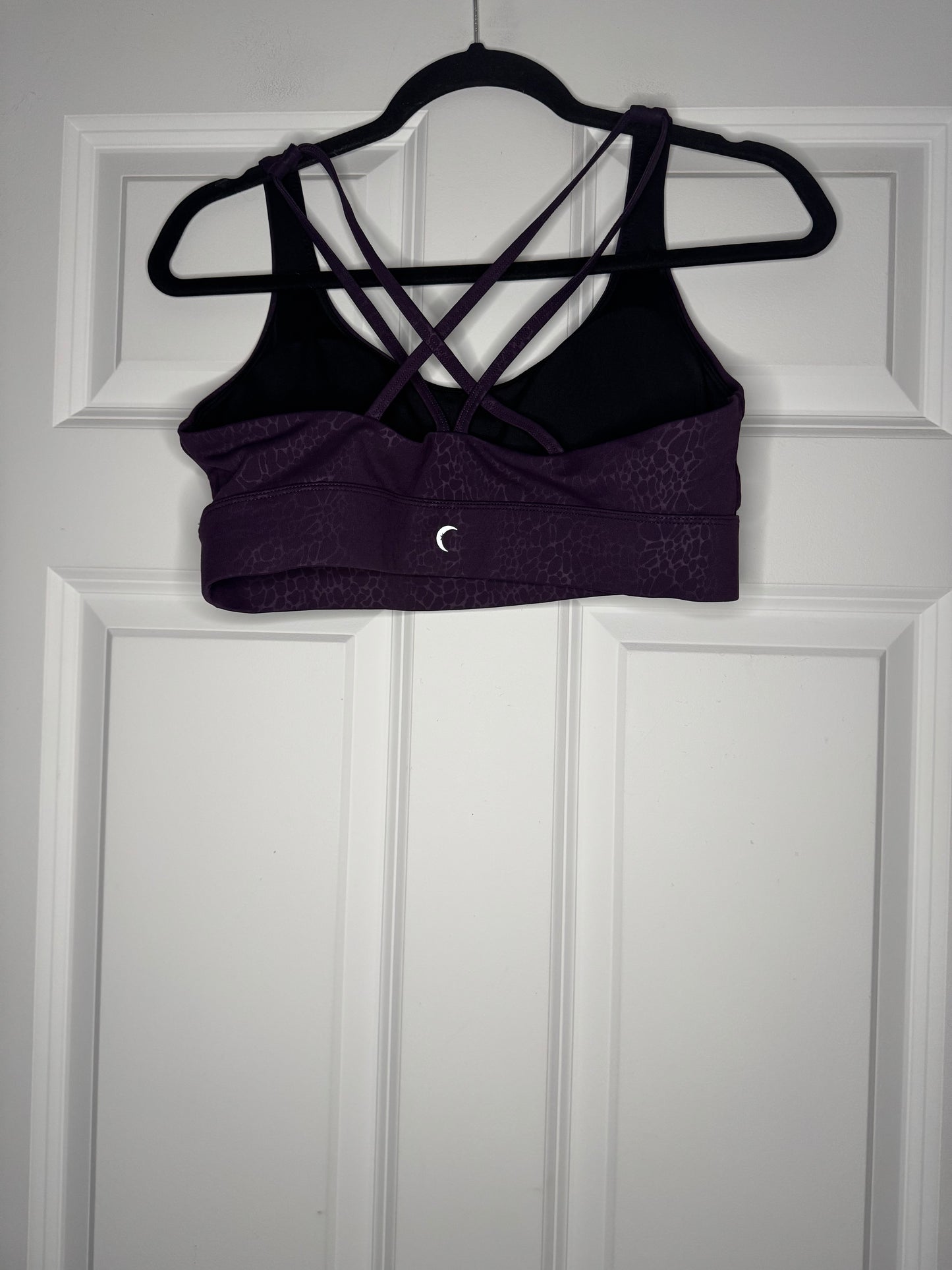 Zyia sports bra Criss cross back purple print xl