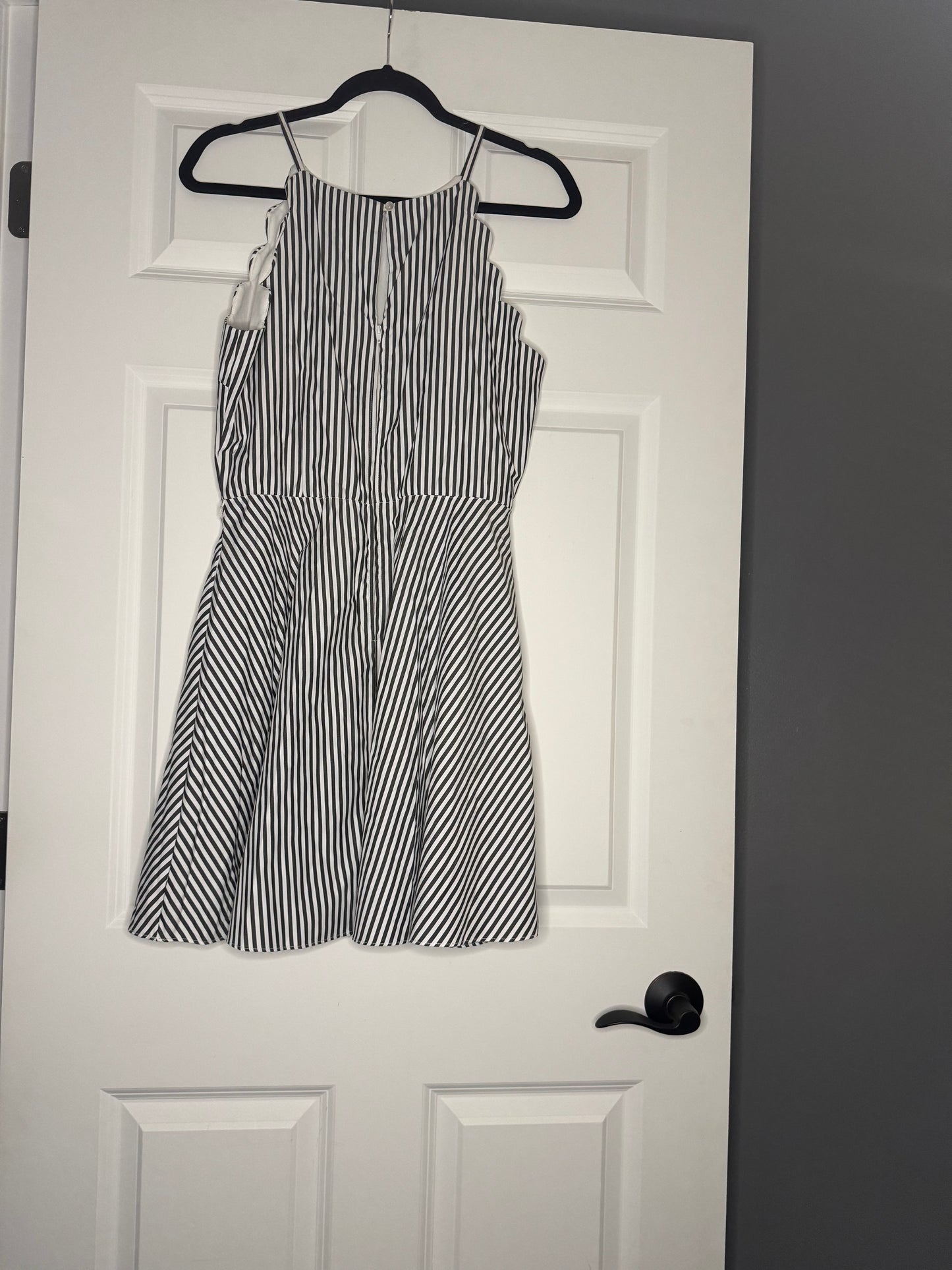 Bcx sleeveless dress size 13 blue white stripe missing belt nwt