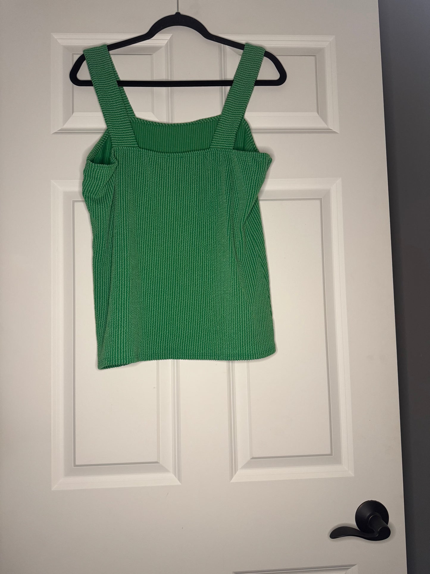 Pulse sleeveless top xl textured green