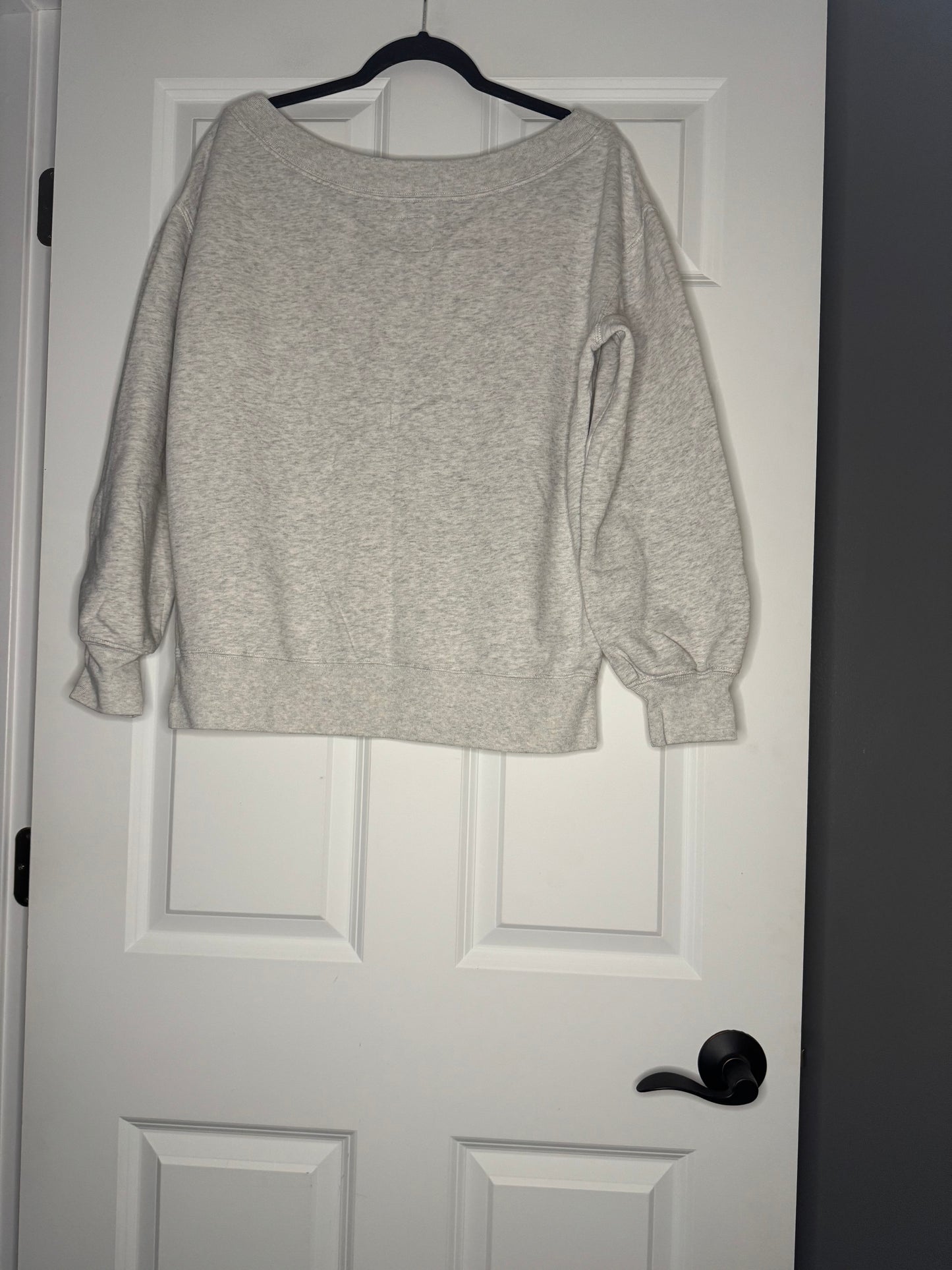 Abercrombie soft af collection off shoulder sweatshirt small gray heathered