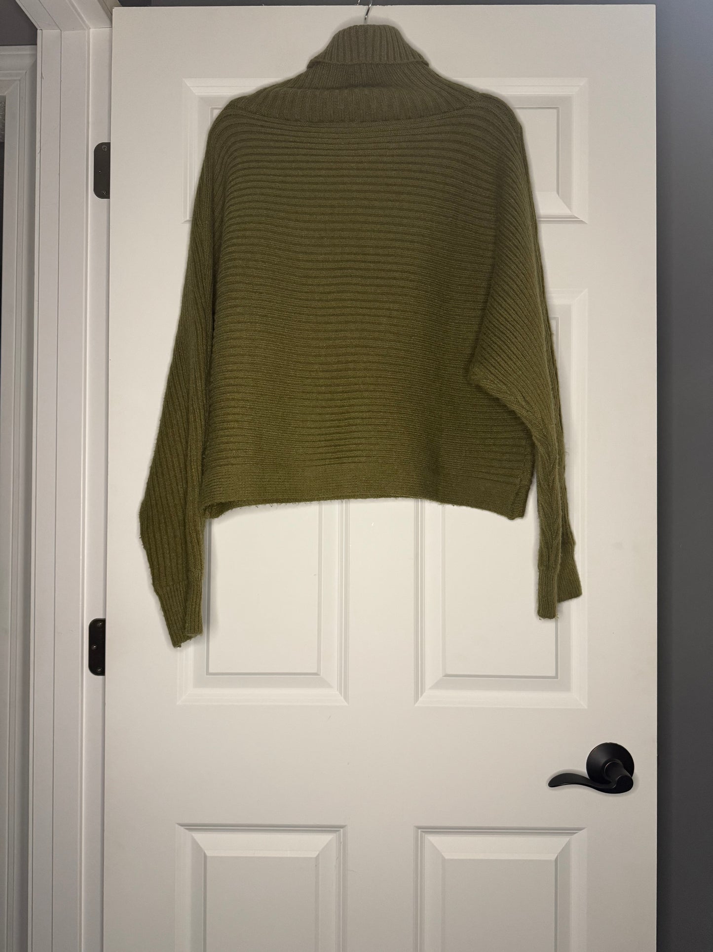 Baltic born large crop turtleneck sweater green