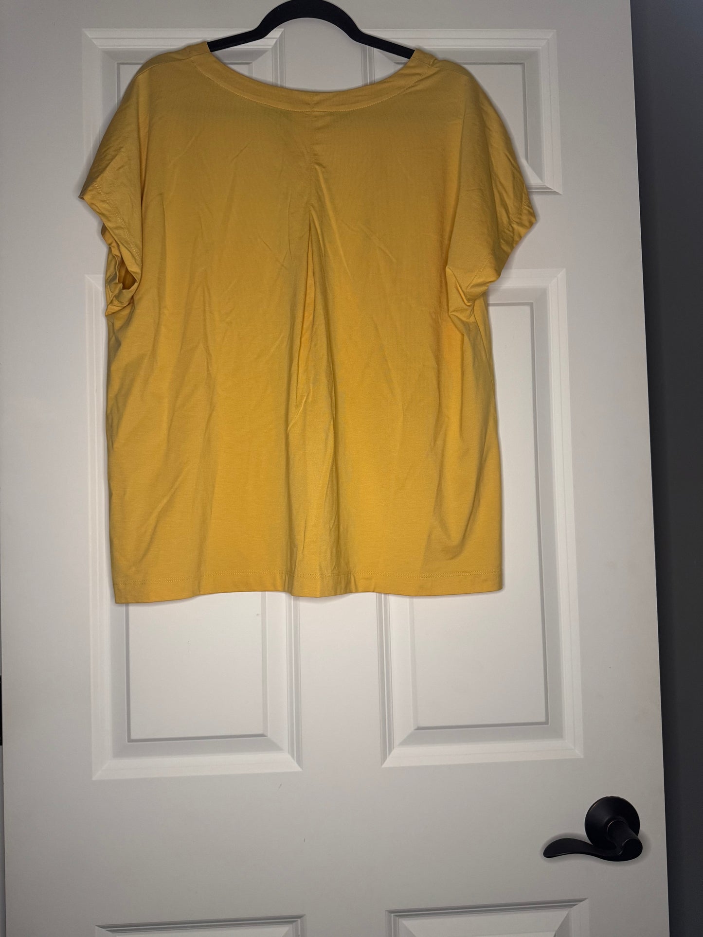 J Jill luxe supima pleat back tee xl yellow