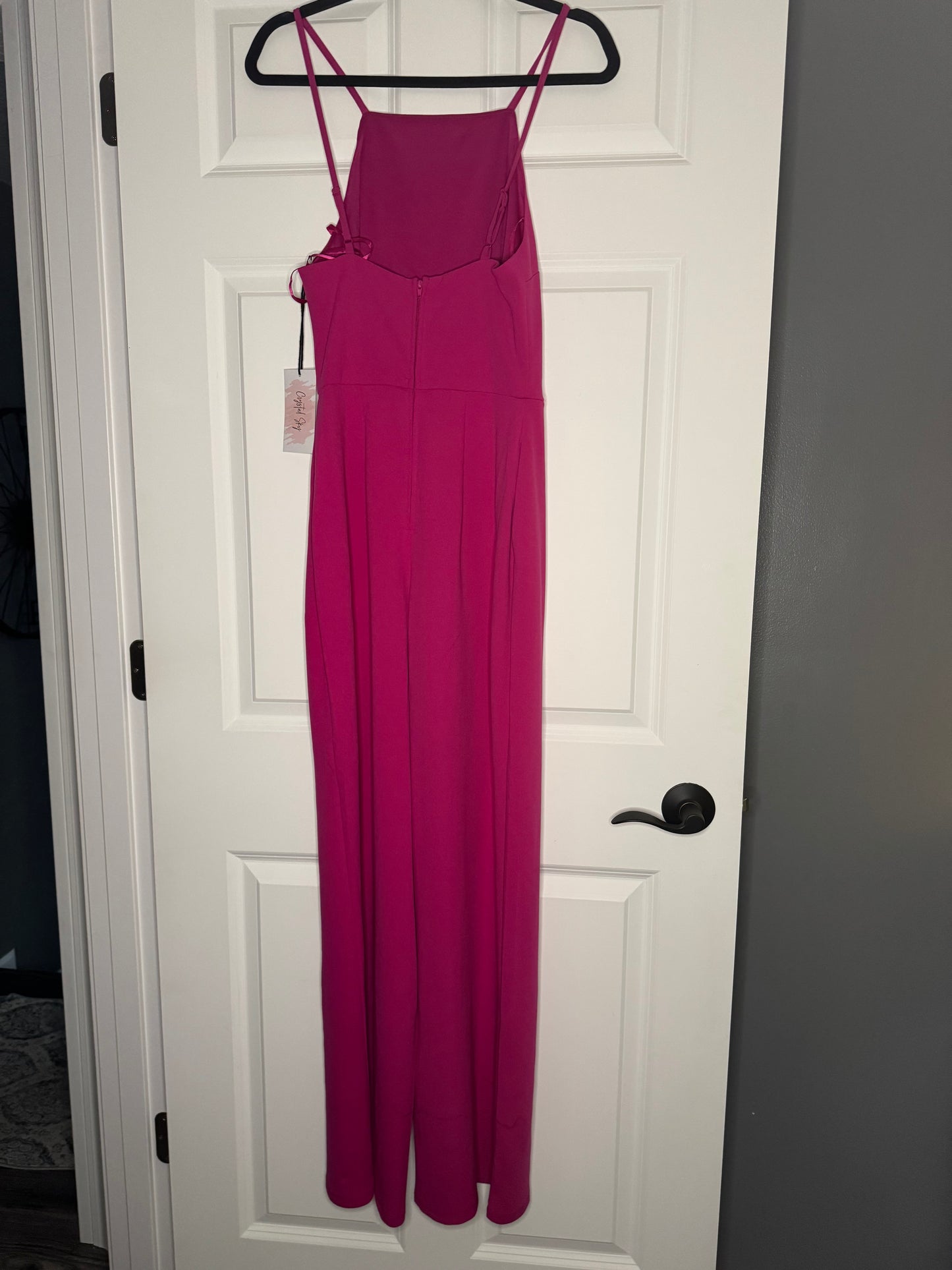 Crystal sky sleeveless jumpsuit w pockets small pink nwt