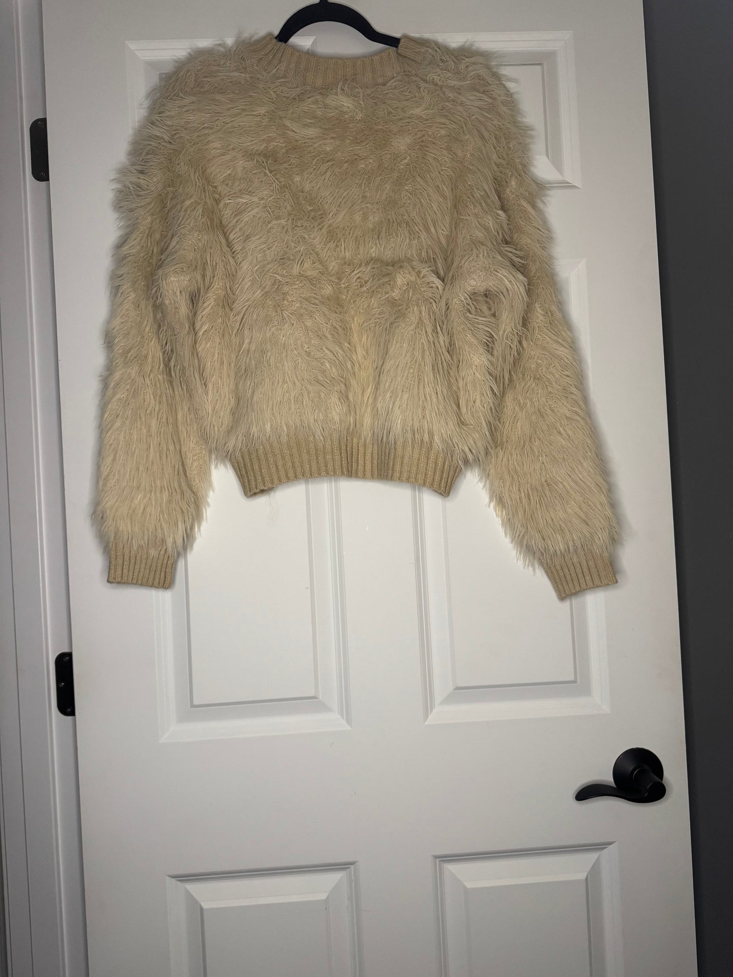 Absolutely beige furry sweater large super cozy