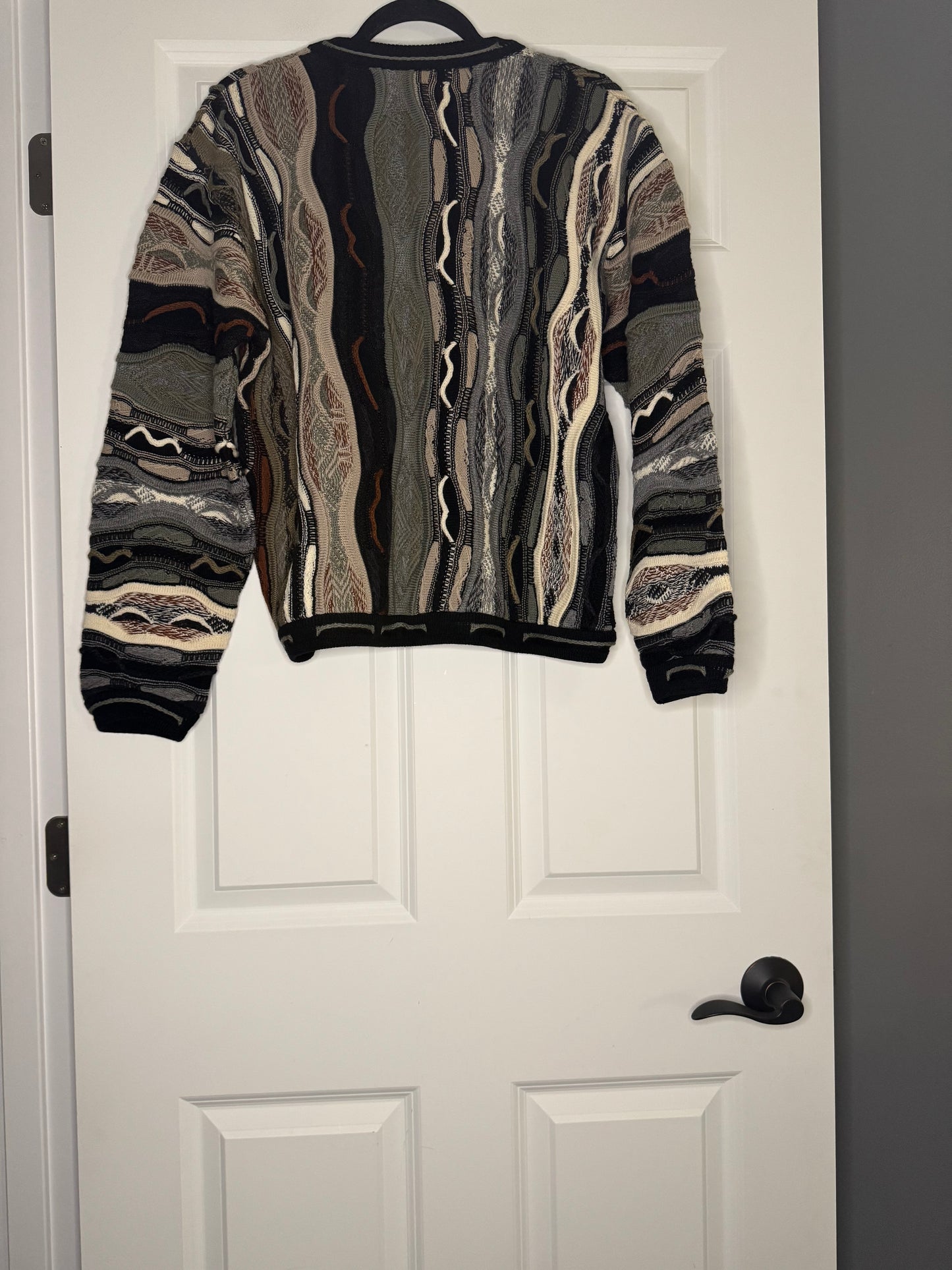 Aklanda Australia cardigan wool xl black brown gray blue cream NWT