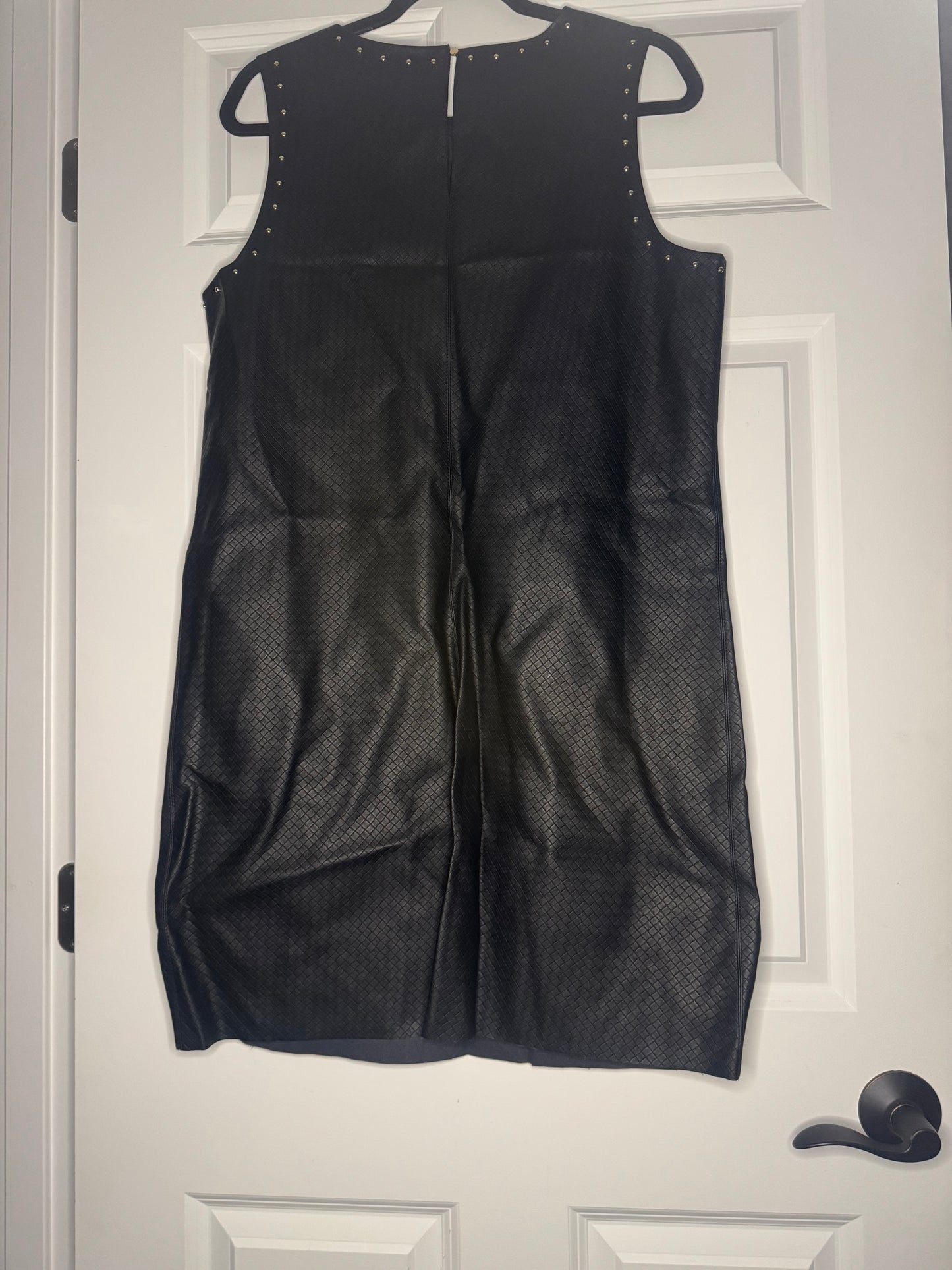 Dex large sleeveless dress pleather w gold beading