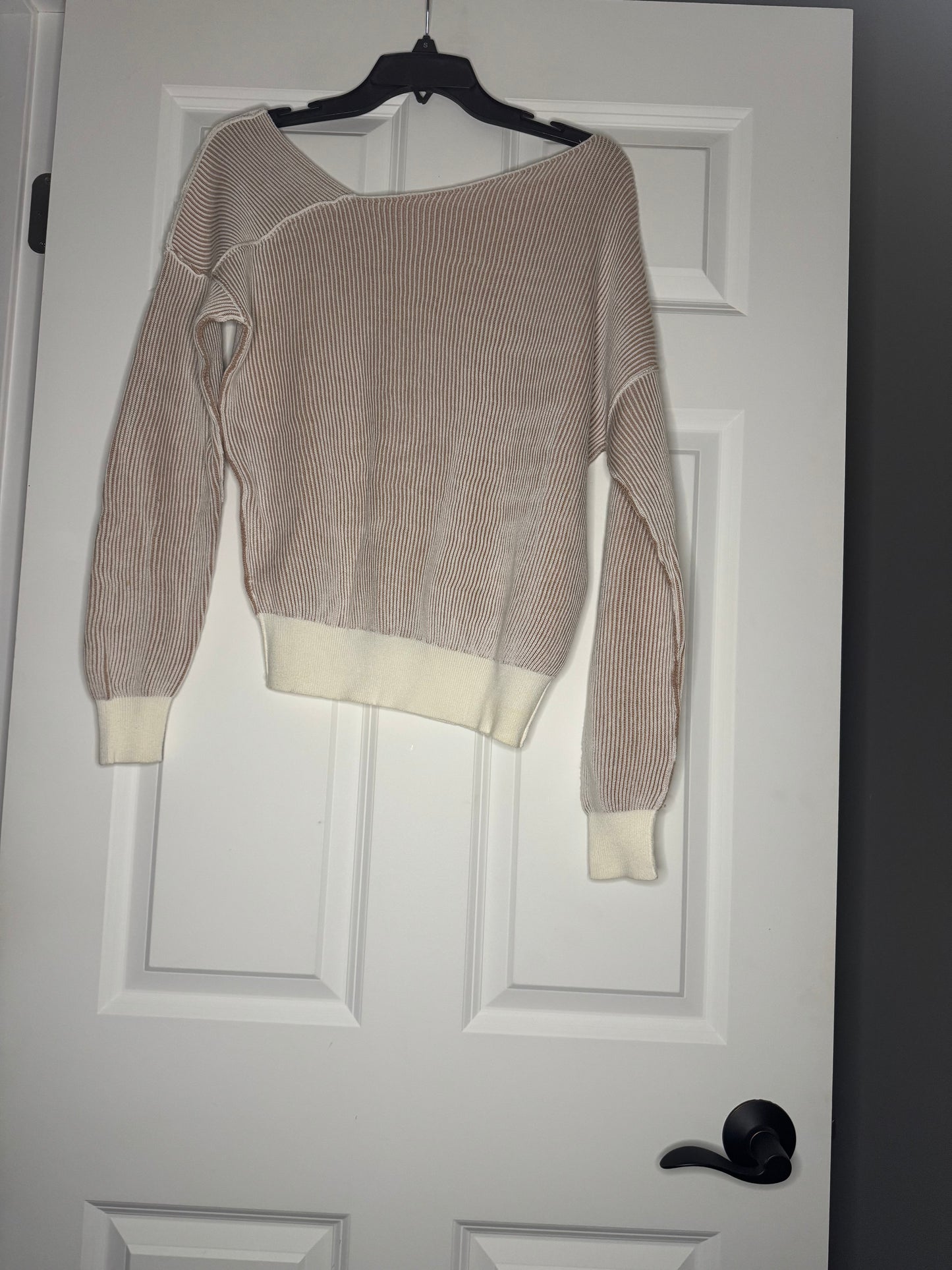 Line and dot XS sweater cream brown striped