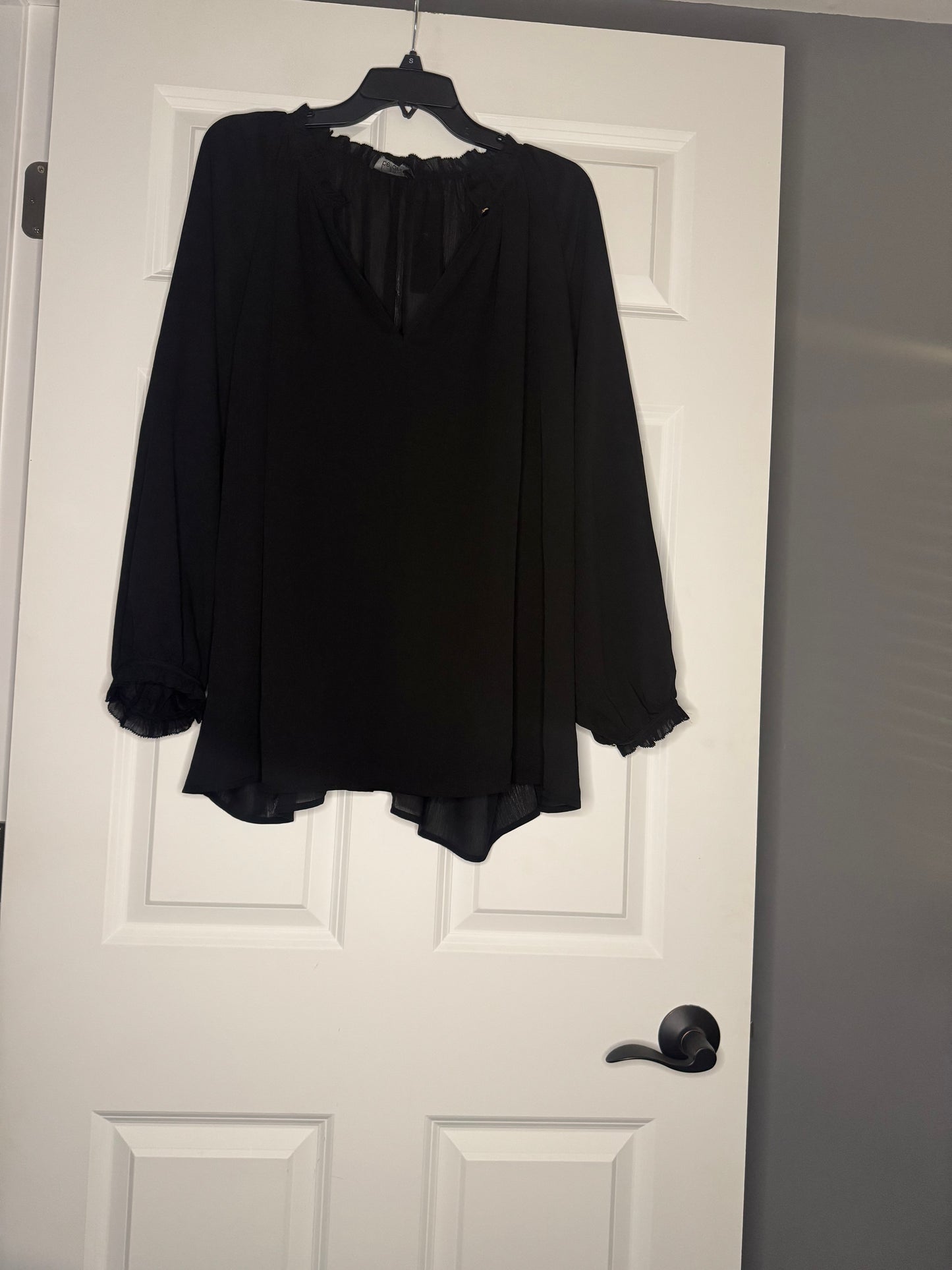 Belldini 3/4 sleeve blouse black sheer 3x nwt
