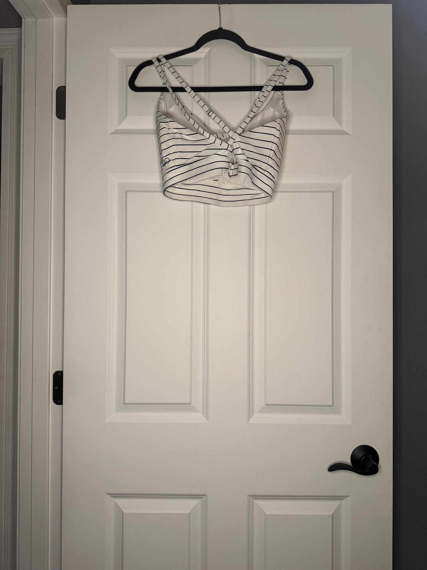 Calia bikini swim top xl white w black stripe