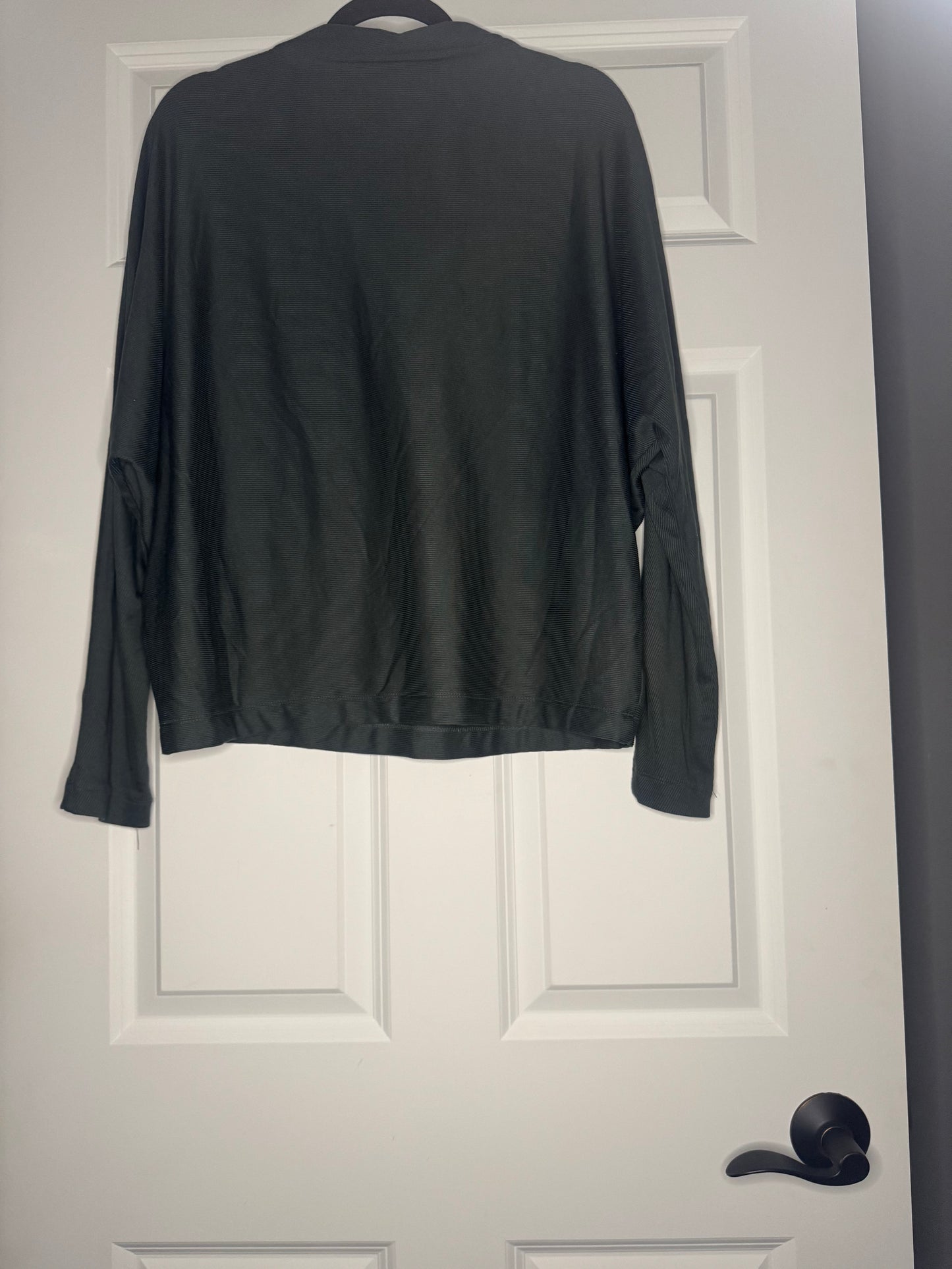 Dex long sleeve ribbed top xl gray