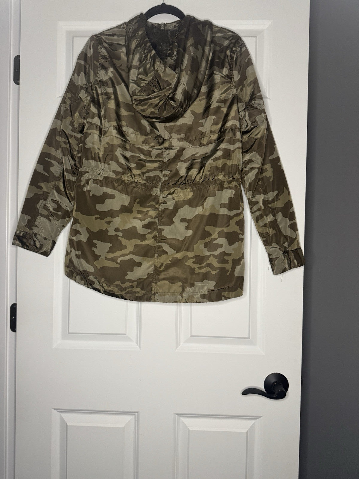 Ashley Utility Collection Jacket W Hood And Fleece Line Medium Green Camo Print