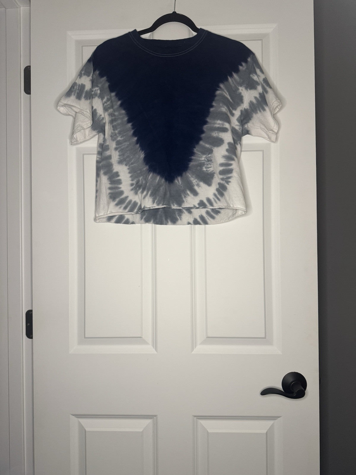 Antistar Short Sleeve Top Large Blue Green White Tie Dye