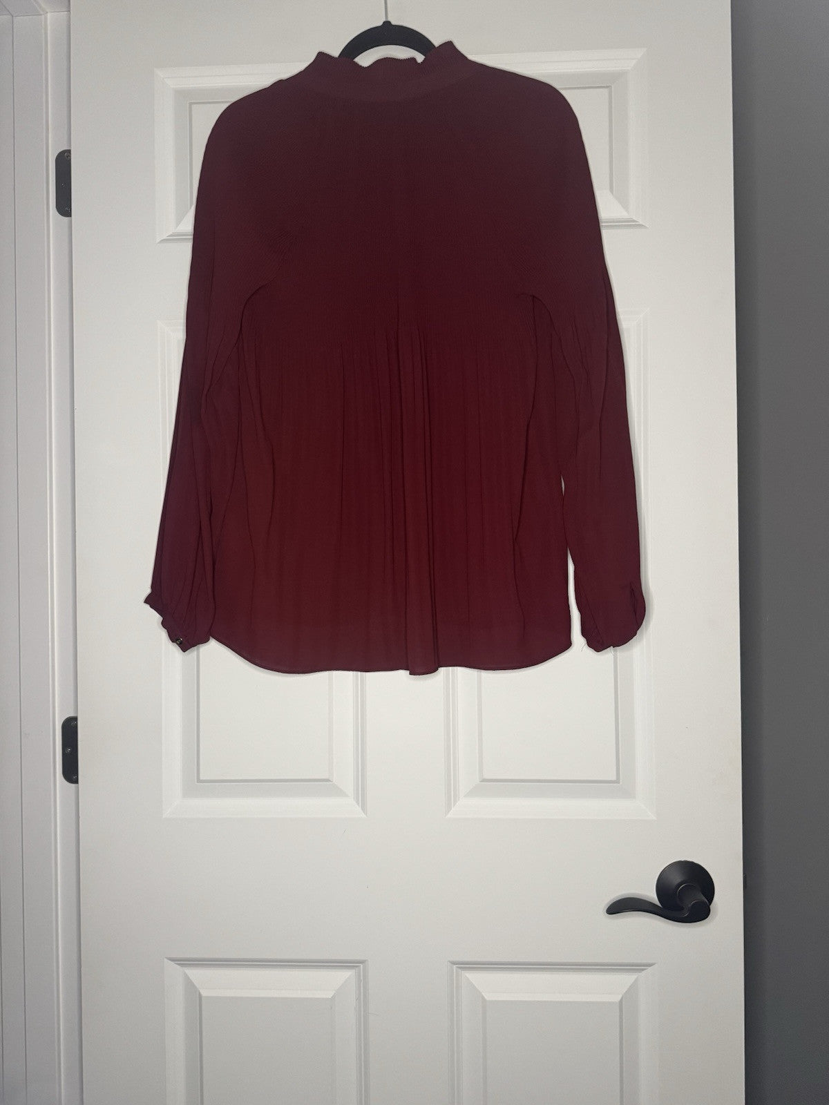 Ralph Lauren Long Sleeve Blouse Medium Maroon W Ties