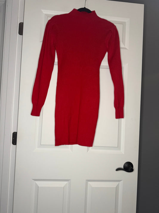 Anrabess sweater dress medium red ribbed