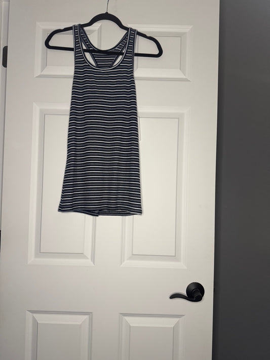 Jockey swift rib tank thunder blue white stripe nwt