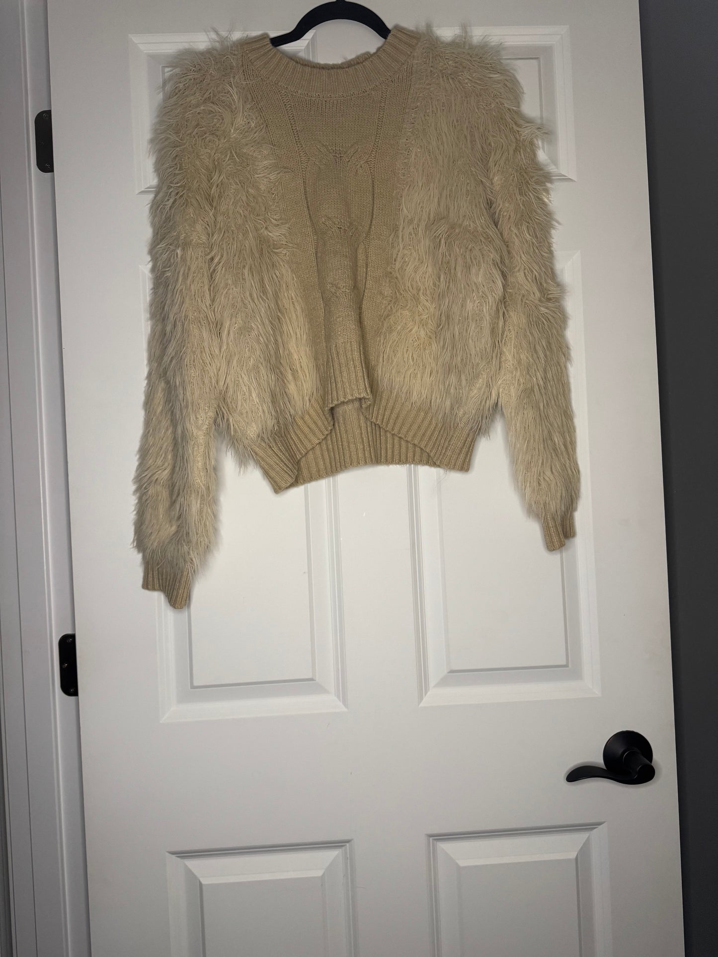 Absolutely beige furry sweater large super cozy