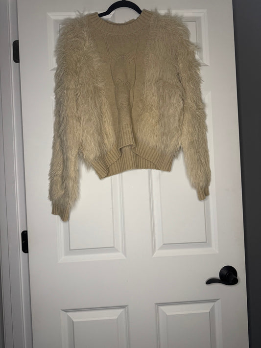 Absolutely beige furry sweater large super cozy