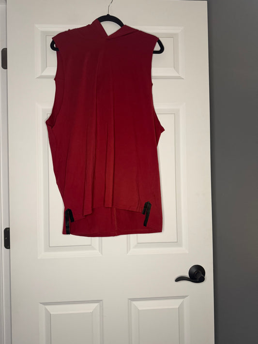 Zyia active men’s sleeveless top w hood red xl new without tags