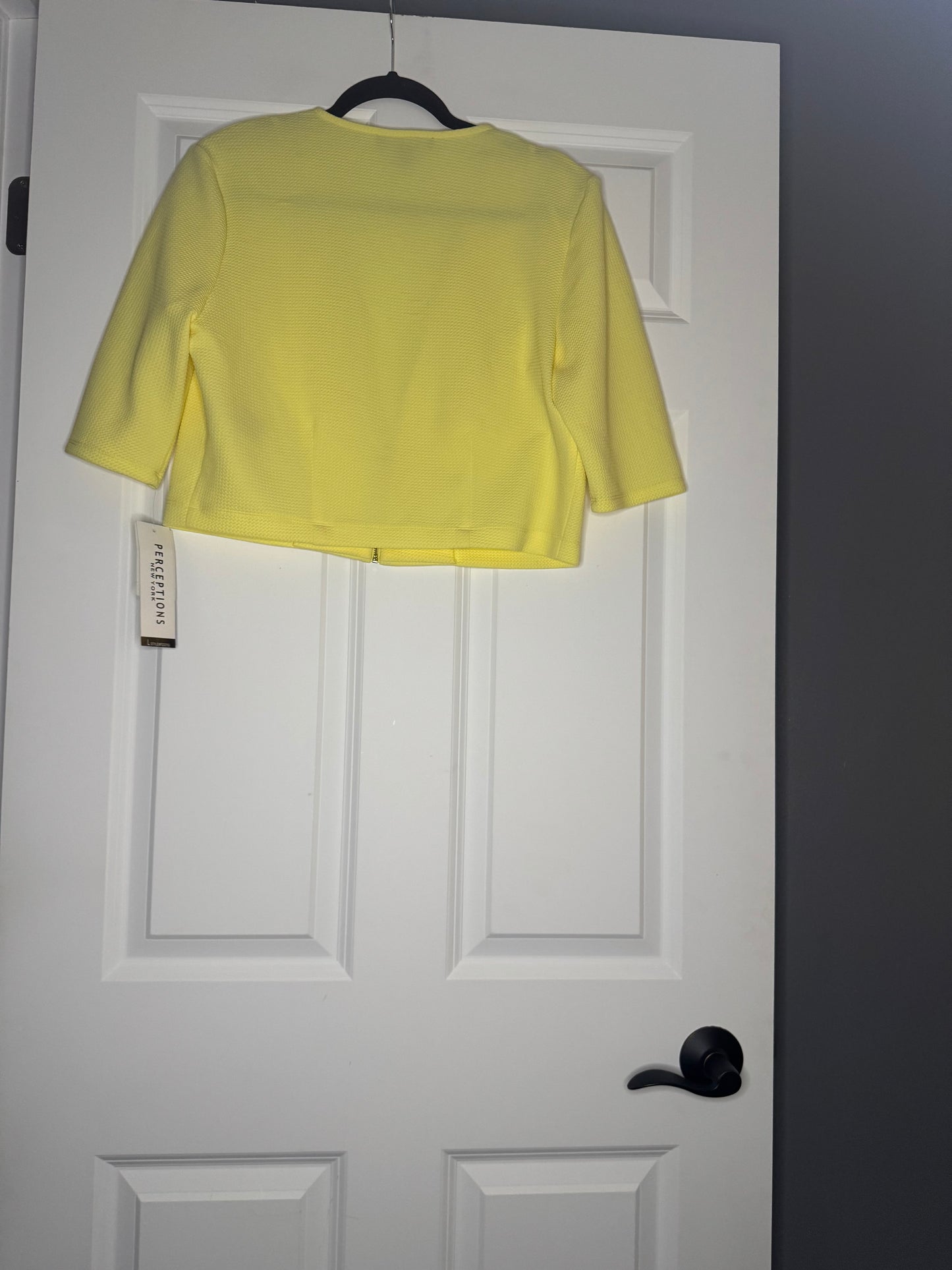 Perceptions zip up cardigan large yellow nwt 72