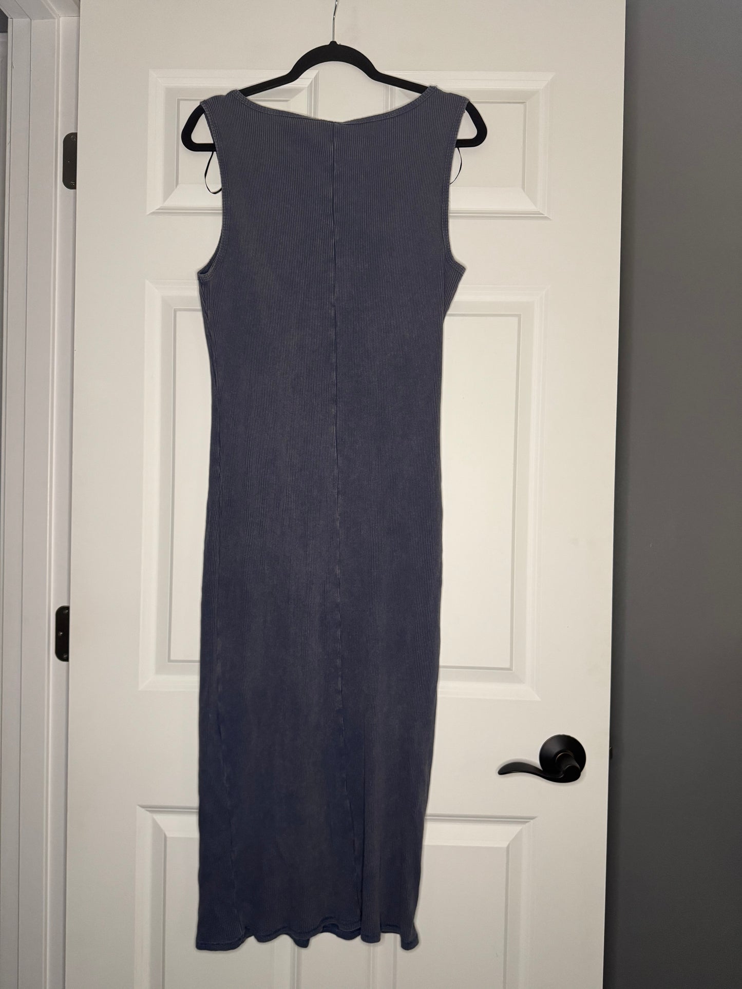 Hm sleeveless dress blue acid wash xl ribbed nwt