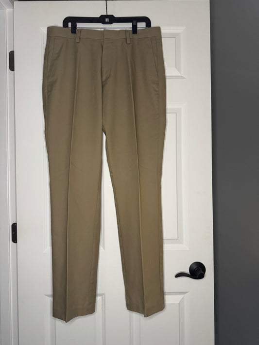 Banana republic non iron tailored slim pants 35x34 tan