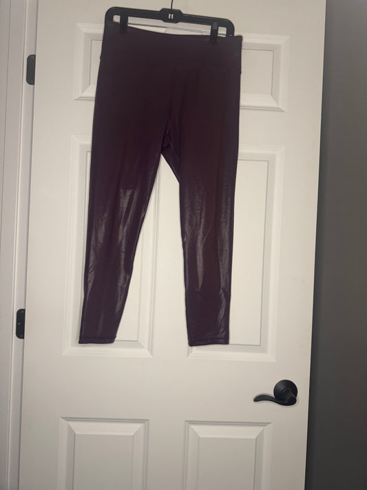 Zyia active 7/8” leggings size 12 dark purple metallic shimmer