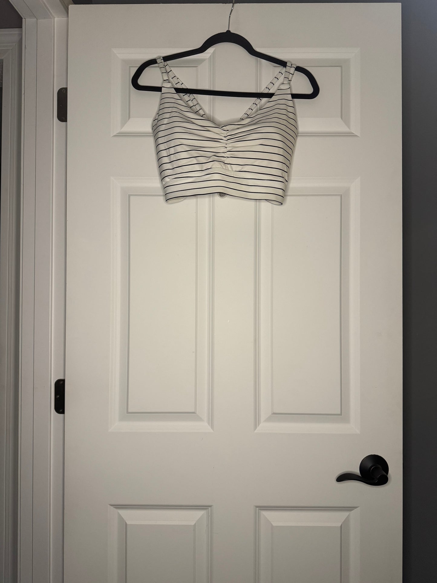 Calia bikini swim top xl white w black stripe