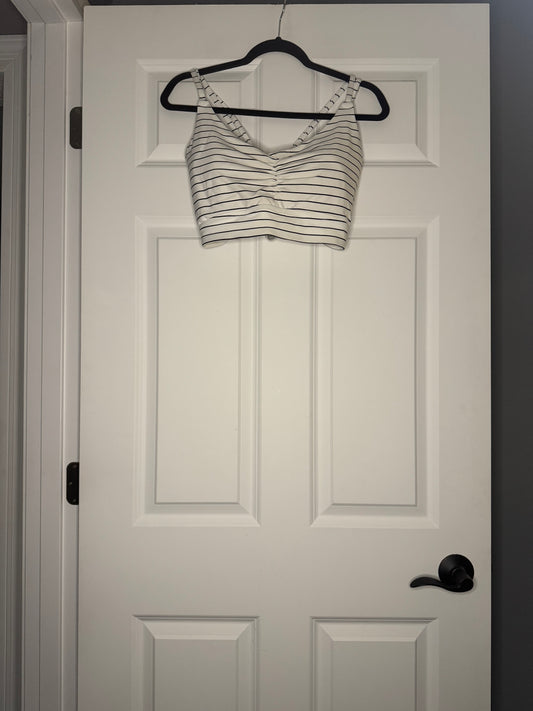 Calia bikini swim top xl white w black stripe