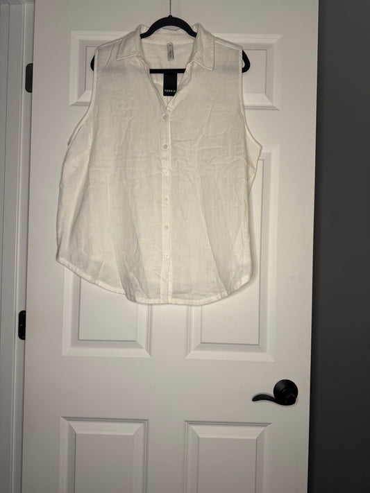 Belle isle by torrid sleeveless button up blouse white size 1 14/16 nwt 45.90