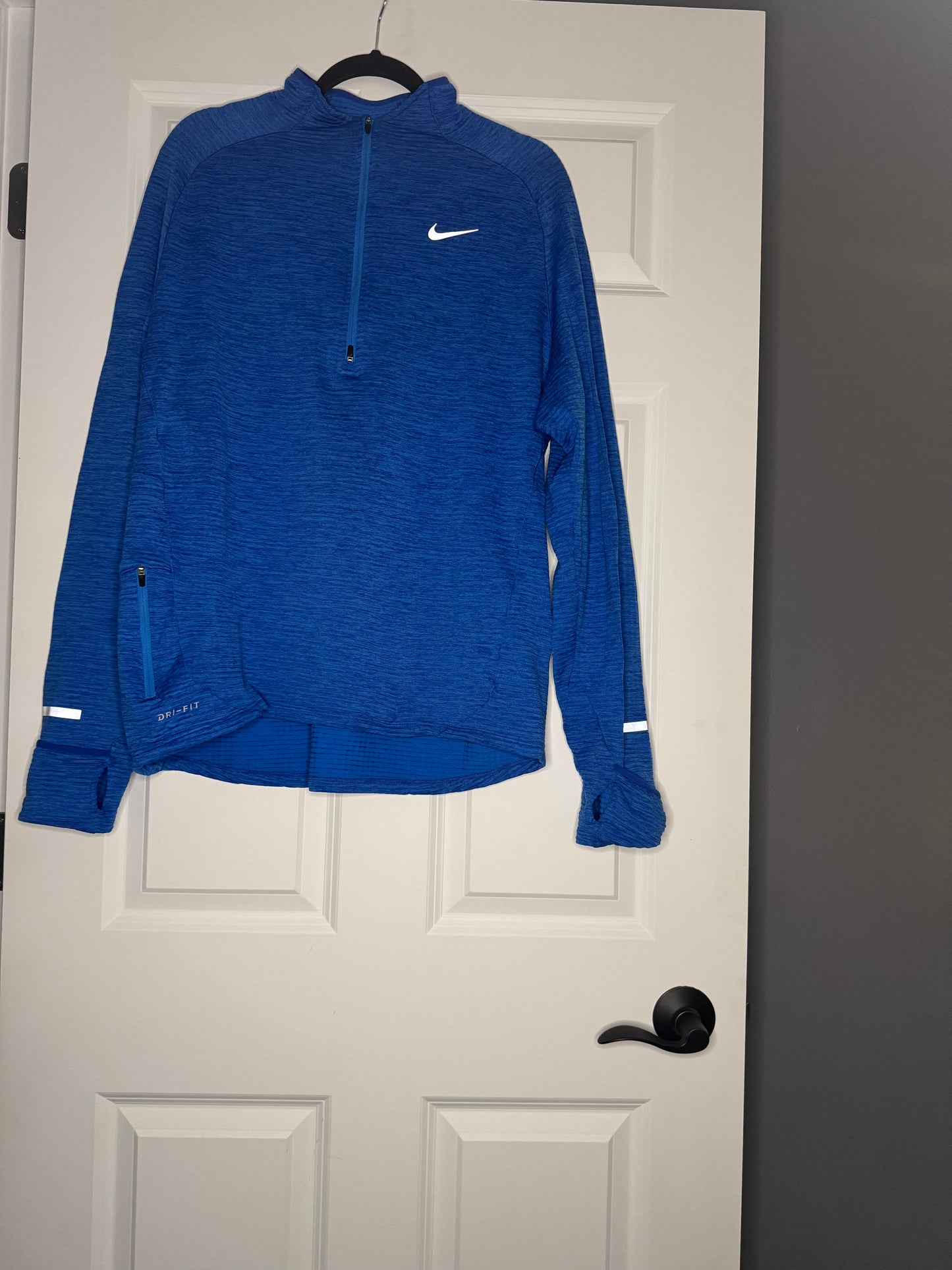 Nike Dri fit half zip mens heathered blue xl