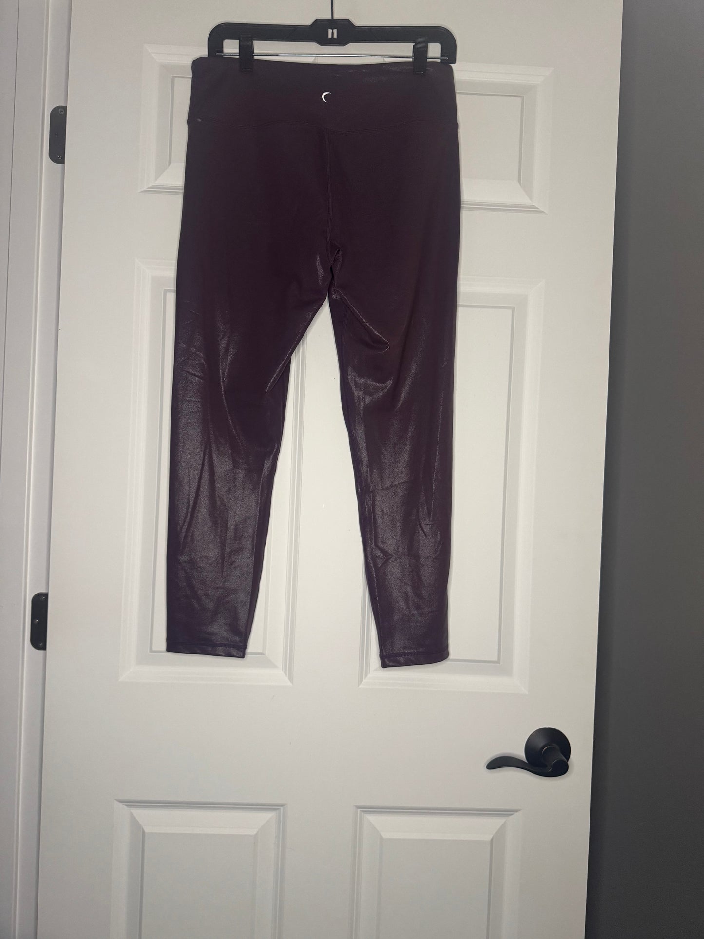 Zyia active 7/8” leggings size 12 dark purple metallic shimmer