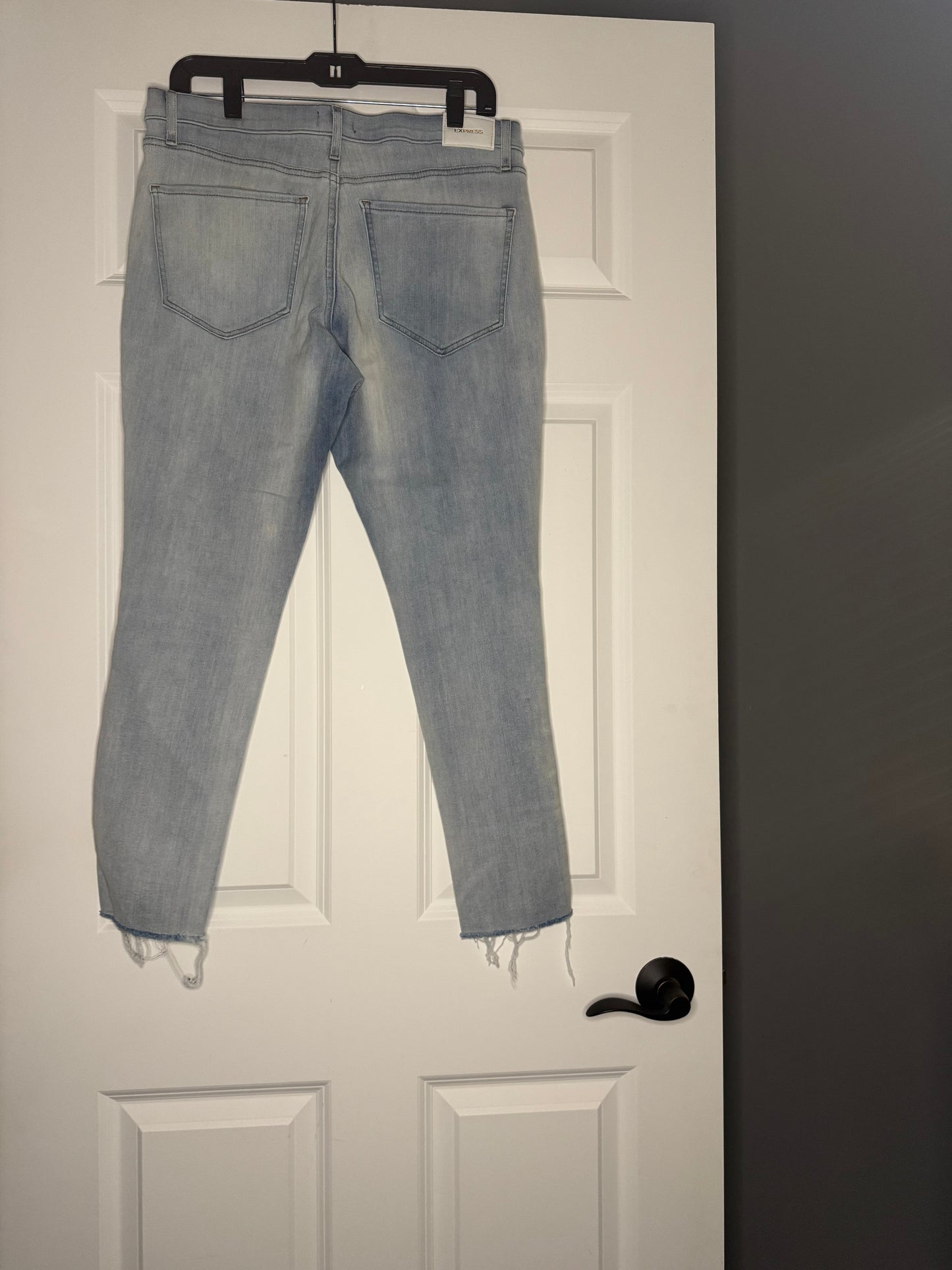 Express skinny high rise 4 way hyper stretch jeans 12 r light wash