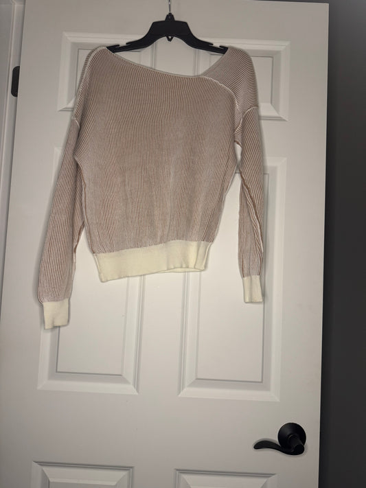 Line and dot XS sweater cream brown striped