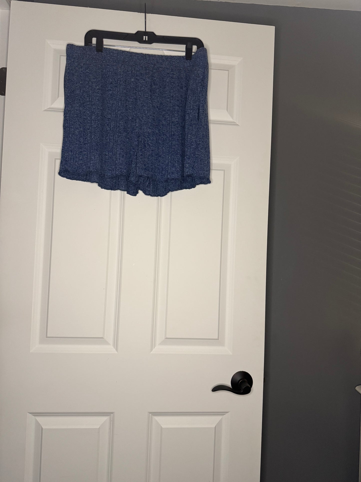 Ekouaer 2 piece lounge set 2xl short sleeve top and shorts blue heathered nwt