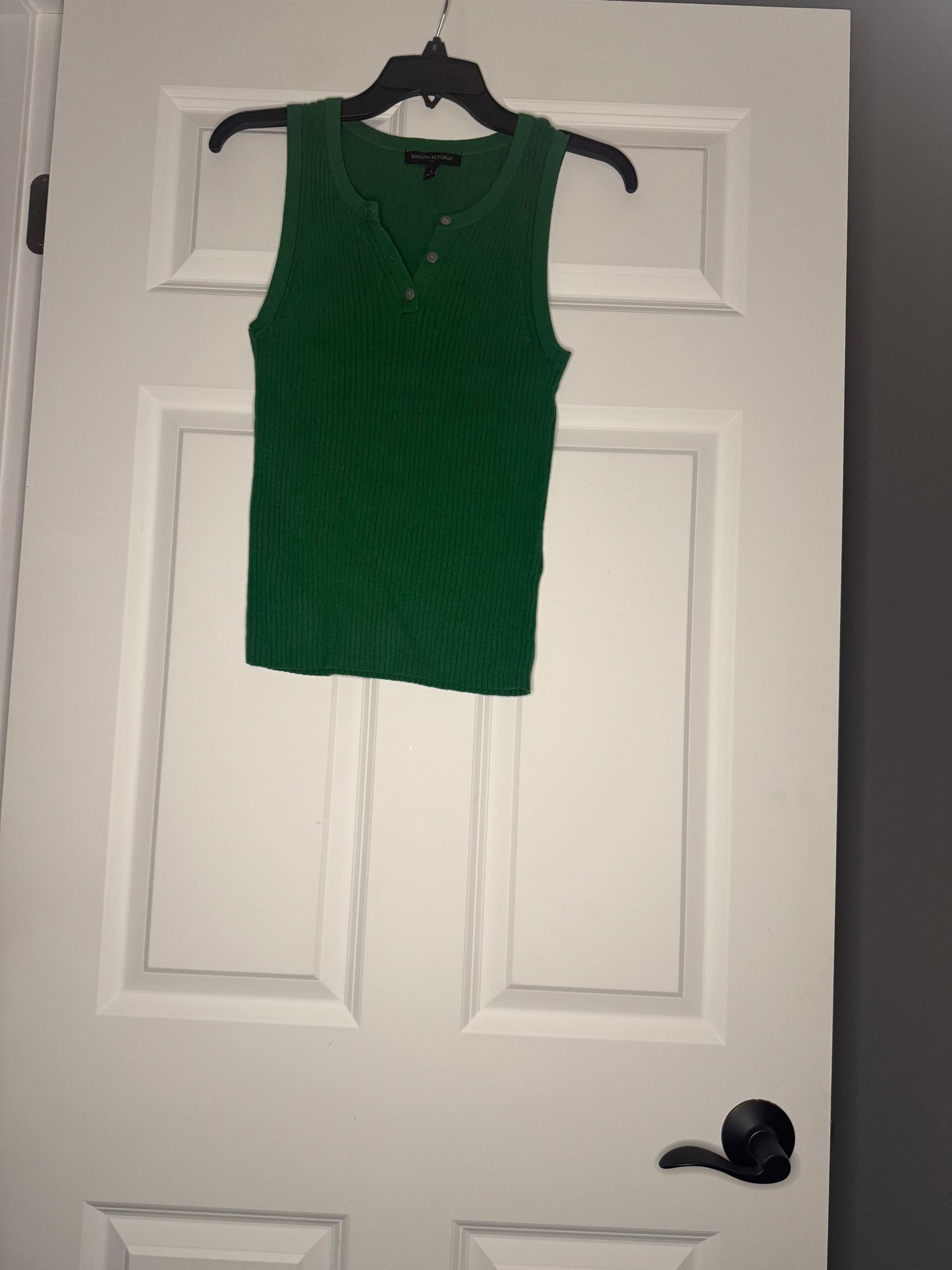 Banana republic sleeveless blouse green ribbed small