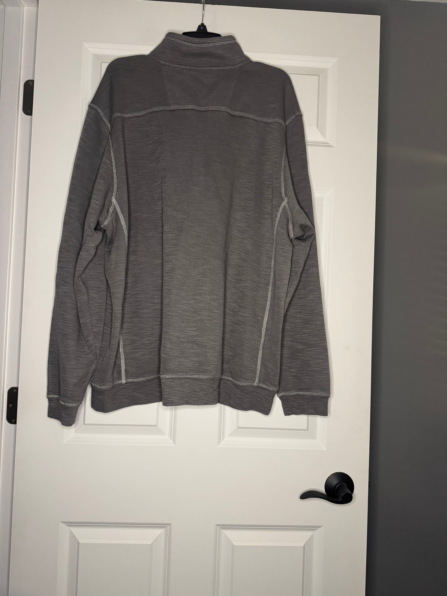 Timmy Bahama men’s half zip sweatshirt gray green logo xxl