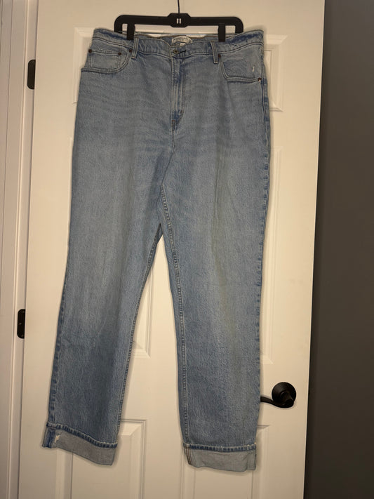 Abercrombie and fitch curve love the 90s straight ultra high rise jeans 18 long nwt 100