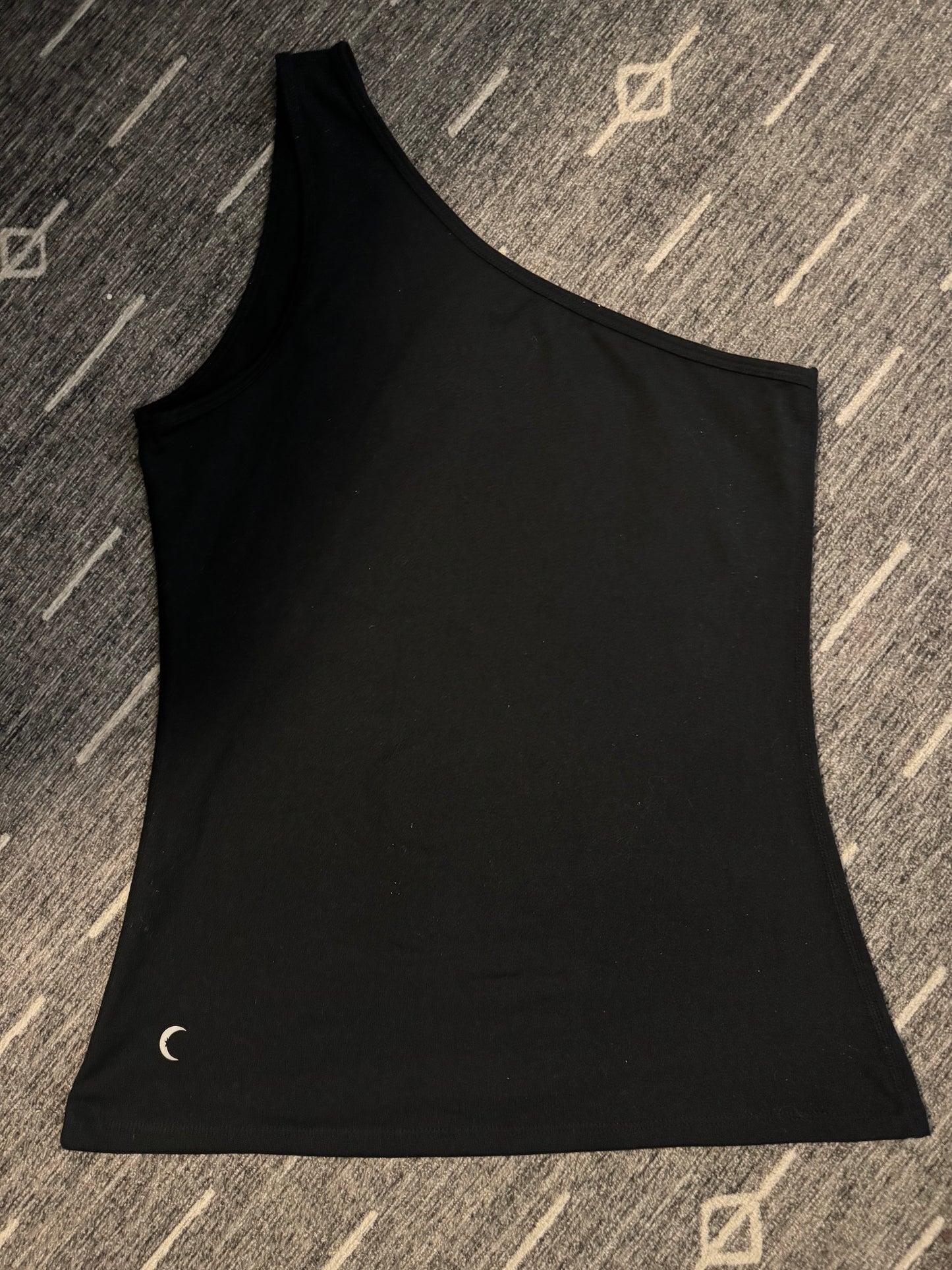 Zyia active one shoulder tank black small